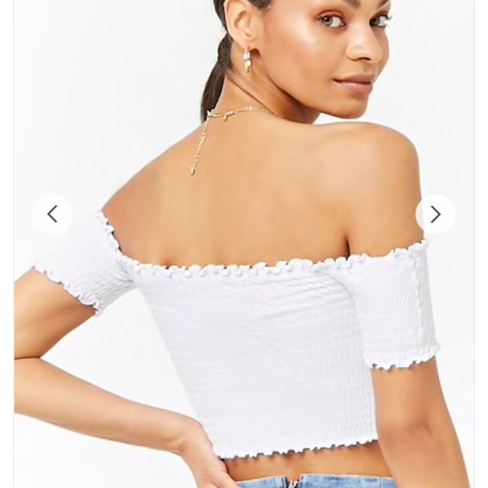 FOREVER 21 Crop Off the Shoulder Med - Picture 2 of 5